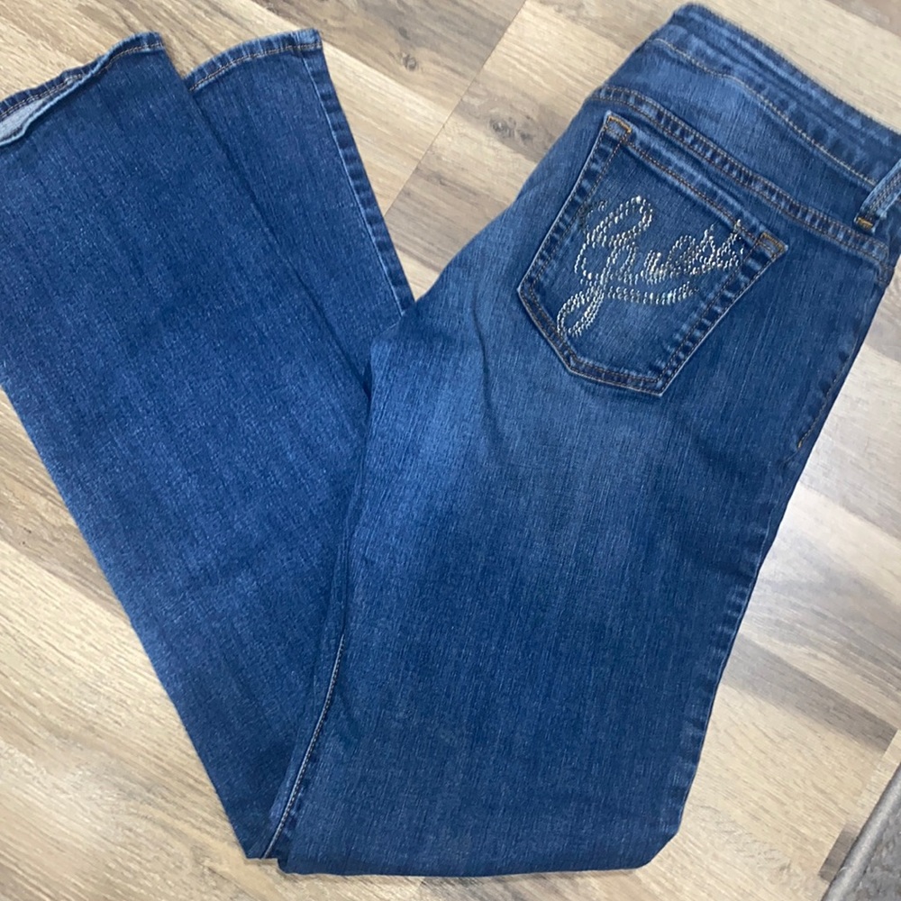 💎 Guess Vintage Medium Rise Bootcut Bedazzled Jeans 💎
